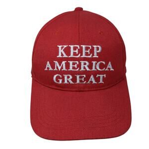 Keep America Great Strapback Hat Red One Size Embroidered Trump 2020